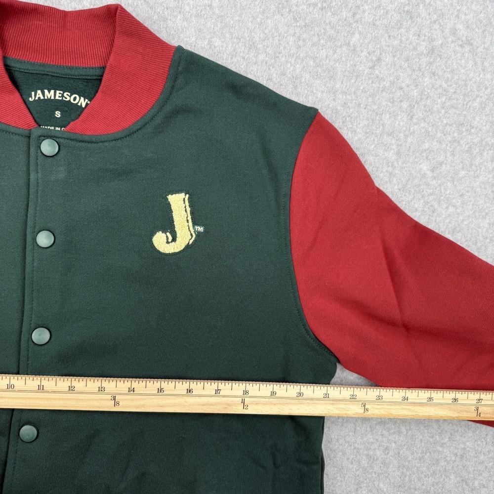 Jameson Jacket Mens Small Green Varsity Bomber Snap Button Whiskey Patch Logo - Picture 10 of 12